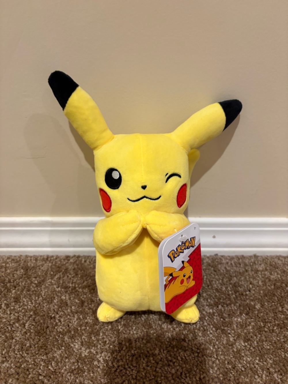 Pokemon Pikachu Yellow and Black Winking Plush